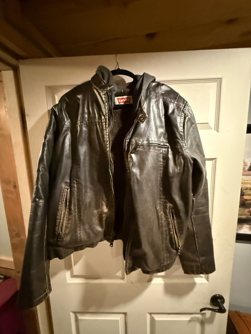 Levi's Black Pleather Bomber Jacket